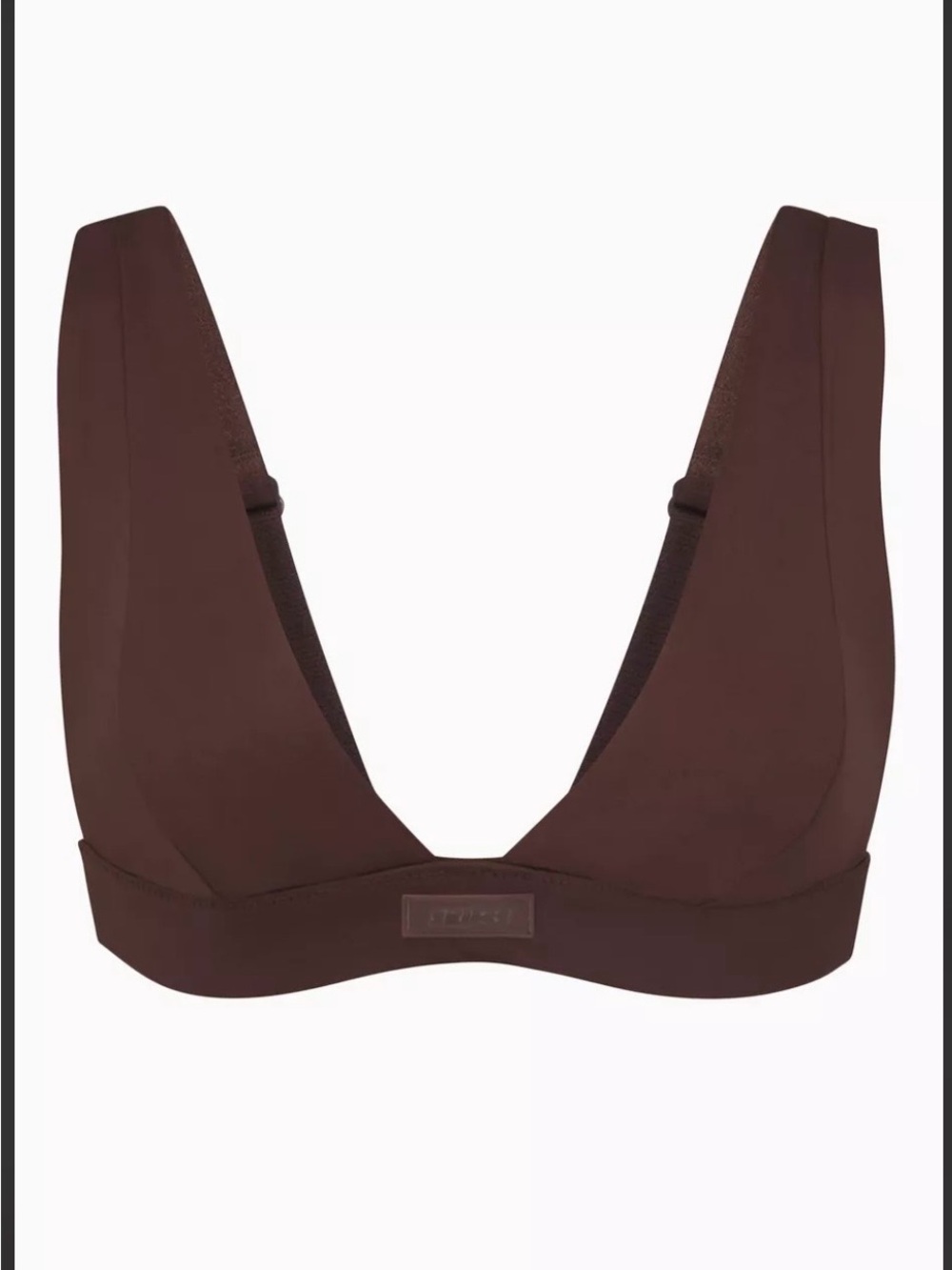 SKIMS Signature Swim Plunge Bikini Top - Cocoa